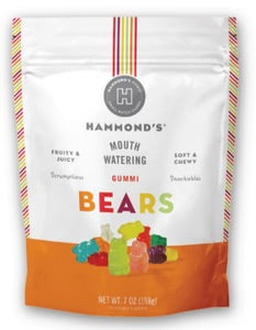 Hammond's Gummy Bears 7oz Bag, Low Fat, Low Saturated Fat, Low Sodium & Low Cholesterol